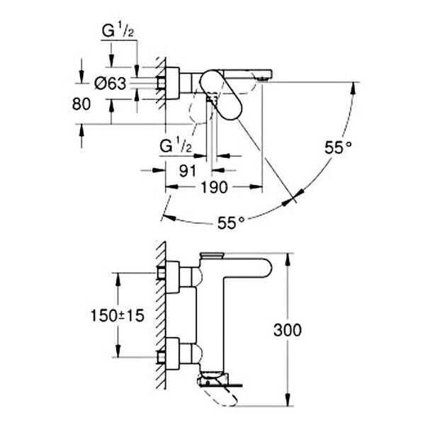 Змішувач для ванни Grohe Plus 33553004 хром 598012 фото