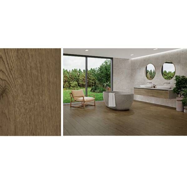 Керамограніт Cersanit Emberwood Brown Mat Rect** 19,8x119,8 см 579343 фото