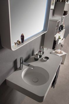 Умывальник-столешница 75*48*14см подвесной каменный с полотенцем, Solid surface 59619 фото