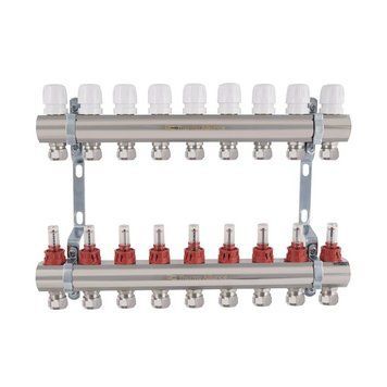 Коллектор латунный с расходомерами и евроконусами Thermo Alliance Standart 1" на 9 выходов TAS235W9E SD00055272 фото