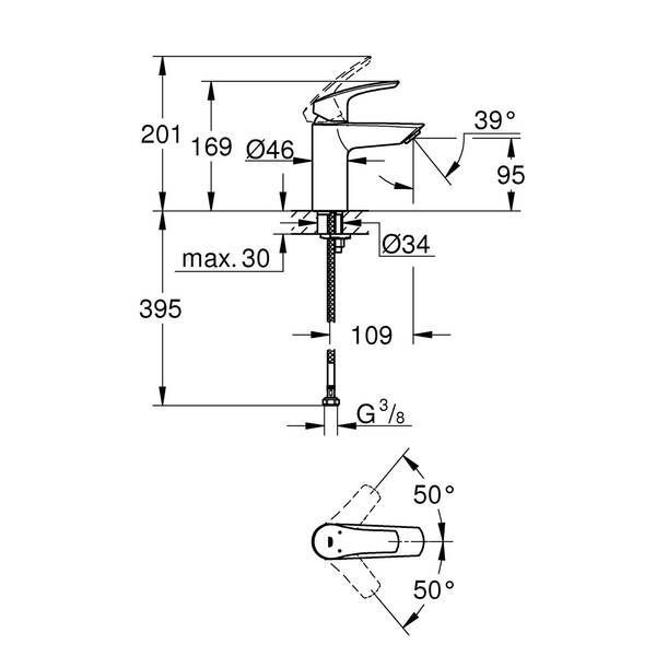 Змішувач для раковини Grohe Eurosmart 32467003 539366 фото