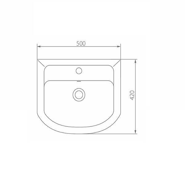 Раковина Kolo Proxy 102950UA 50 см с переливом 533008 фото