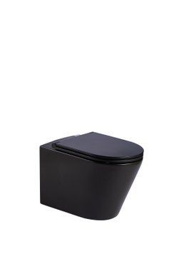 VLTAVA унітаз підвісний (51,5*36.5*35.5 см, twist, сидіння duroplast), чорний матовий 97077 фото