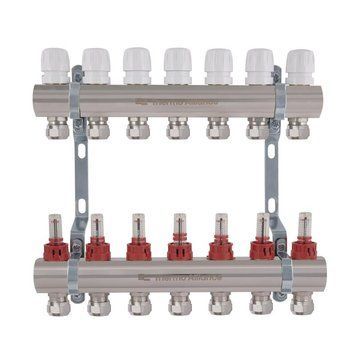 Коллектор латунный с расходомерами и евроконусами Thermo Alliance Standart 1" на 7 выходов TAS235W7E SD00055270 фото