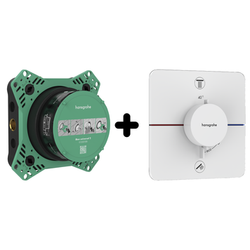 SHOWER SELECT COMFORT Q термостат для 2х споживачів, ПМ, білий матовий+IBOX universal 2.0 прихована частина для зміш(в подарунок) 100327 фото