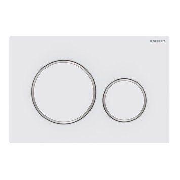 SIGMA20 ROUND смывающая клавиша для двойного смыва, белый матовый, крашеный, легко чистящийся, глянцевый хром 68738 фото