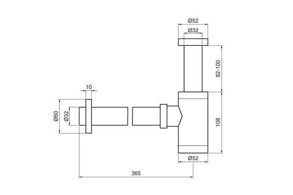Сифон для раковини колбовий Devit 53412100 хром 190308 фото