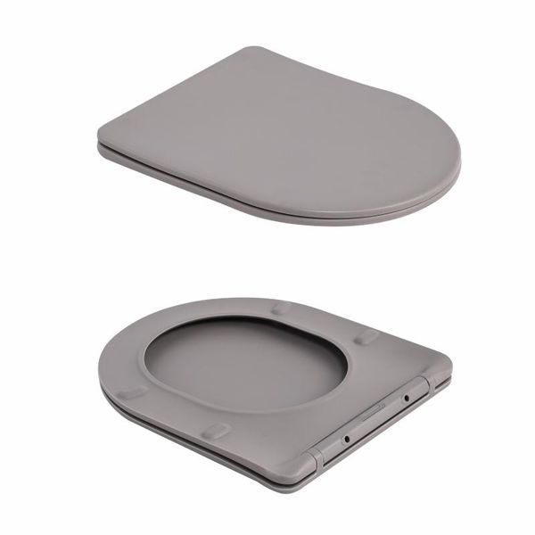 Унитаз подвесной Robin Ultra Quiet 490&times;365&times;325&nbsp;мм, Stone Grey, с сиденьем Slim Duroplast / Soft-close / Quick Release QT13332381АSSG Qtap SD00054282 фото