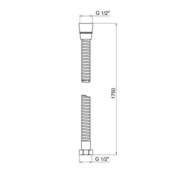 Шланг Lidz Niagara 01 1,75-2,2 м LDNIA01CRM22148 Chrome SD00028245 фото