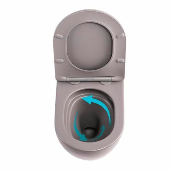 Унитаз подвесной Robin Ultra Quiet 490&times;365&times;325&nbsp;мм, Stone Grey, с сиденьем Slim Duroplast / Soft-close / Quick Release QT13332381АSSG Qtap SD00054282 фото