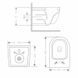 Унітаз підвісний Qtap Jay Ultra Quiet 485х360х320 мм, Matt Black, сидінням Slim Duroplast/ Soft-close/ Quick Relase QT07335177MB SD00054232 фото 2