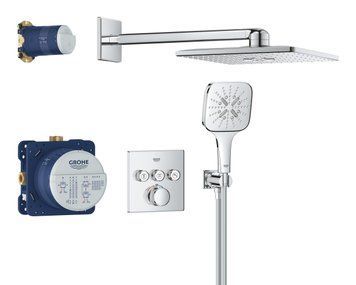 GROHTHERM SMARTCONTROL набір прихованого монтажу з верхнім душем 310 на 3 функції, колір хром 95067 фото