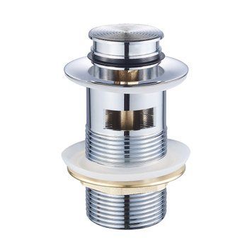 Донный клапан click-clack с переливом, без керамической накладки, латунь, 1 1/4", cromo 94681 фото