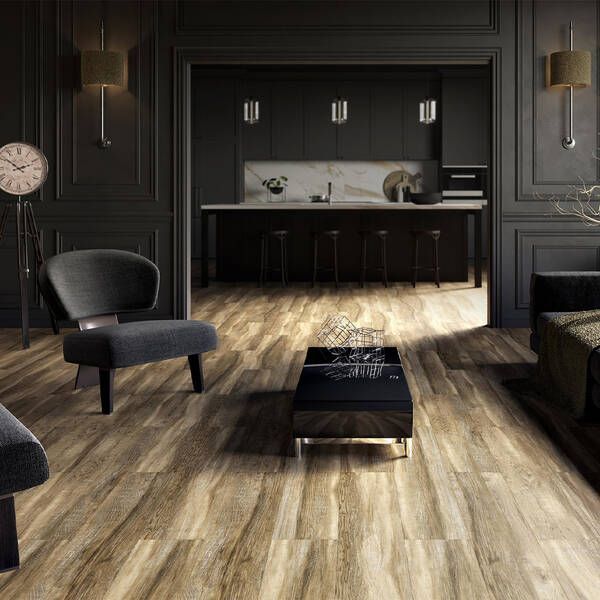 Керамограніт Інтеркерама Bottega коричневий темний 20120 152 032 20х120 см 544586 фото