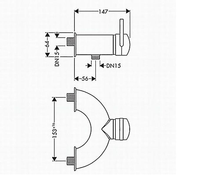 Змішувач HANSGROHE Aхor Arco в душову кабіну (хром) 13221 фото