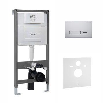 VOLLE MASTER EVO SENSOR комплект інсталяції&nbsp;для&nbsp;унітазу&nbsp;4в1&nbsp;(інсталяція, кріплення, прокладка, клавіша LARGO EVO SENSOR&nbsp;cromo) 93020 фото