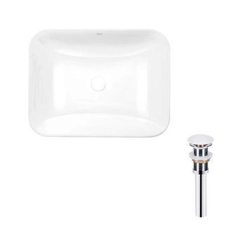 Комплект Qtap Scorpio: Раковина врезная прямоугольная 500х380х145 мм White + Донный клапан PU02 SD00053414 фото