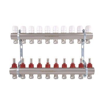 Коллектор латунный с расходомерами и евроконусами Thermo Alliance Standart 1" на 10 выходов TAS235W10E SD00055273 фото
