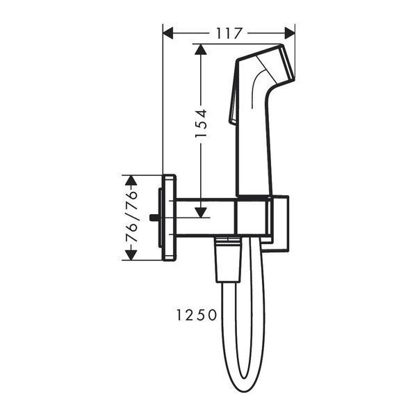 HANSGROHE E гігієнічний душ 1jet EcoSmart, зі шлангом 1,25 м та тримачем, чорний матовий 88449 фото