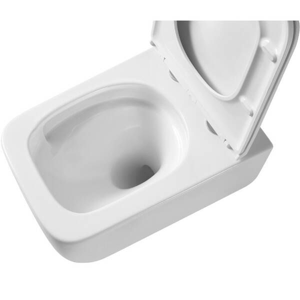 Унітаз підвісний Devit Grid DGR0760111W безобідковий з кришкою soft-close та Vortex Flush, білий 600659 фото