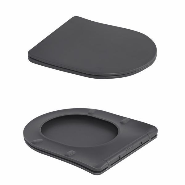 Унітаз підвісний Robin Ultra Quiet 490&times;365&times;325 мм, Anthracite, з сидінням Slim Duroplast / Soft-close / Quick Release QT13332381АSAN Qtap SD00054283 фото