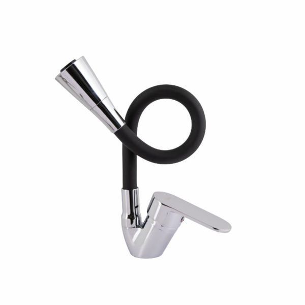 Змішувач для кухні Lidz Tani 008F3 з гнучким виливом (k40) LDTAN008F3BCR39484 Black / Chrome SD00045588 фото