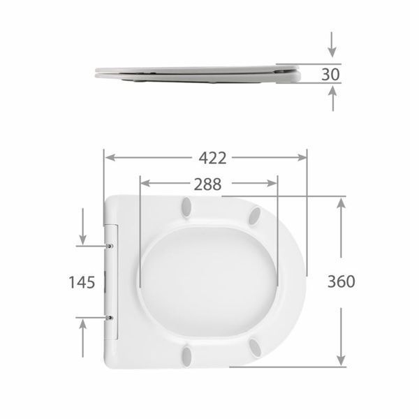 Qtap Сиденье для унитаза (Jay 640, Swan 640) 422x360x30 мм, White, с микролифтом, Slim Duroplast, Quick Release QTSC179W48699 SD00054823 фото