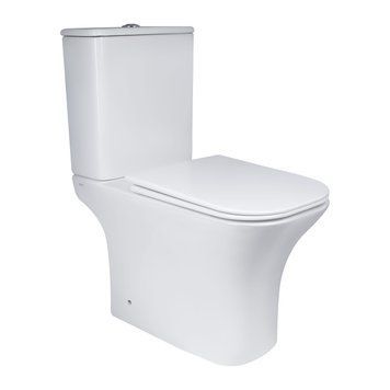 Унітаз-компакт Qtap Presto Quadro безободковий з сидінням Soft-close QT24221215AW SD00052480 фото