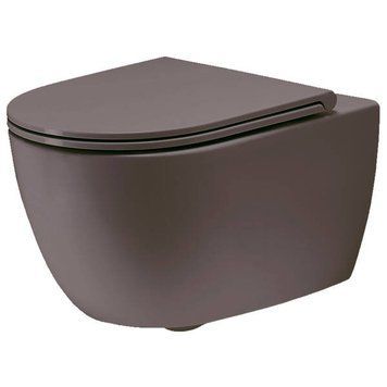 Унитаз подвесной Simas Trevi TR18/F85/TR004 безободковый с сиденьем Soft Close, цвет мокка 576655 фото