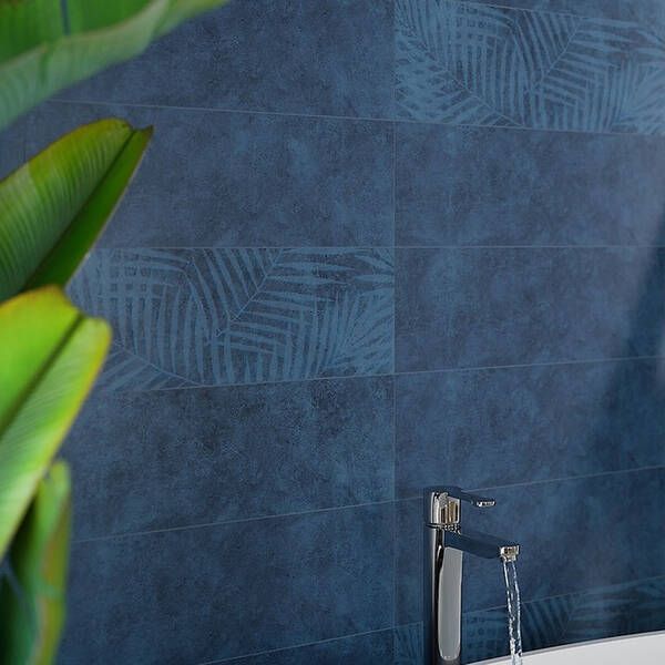 Плитка Opoczno Ua Dixie Deco Dark Blue Satin 20x60 см декор 495139 фото