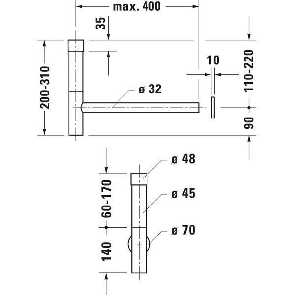 Сифон для раковины колбовой Duravit 0050361000 хром 57871 фото