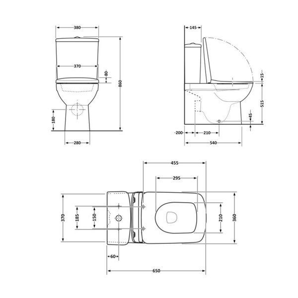 Унітаз підлоговий Qtap Crow Eco безобідковий з сідінням Soft-close QTCRO27W48750 SD00054874 фото