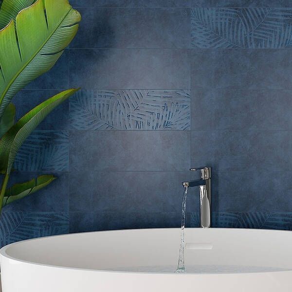 Плитка Opoczno Ua Dixie Deco Dark Blue Satin 20x60 см декор 495139 фото