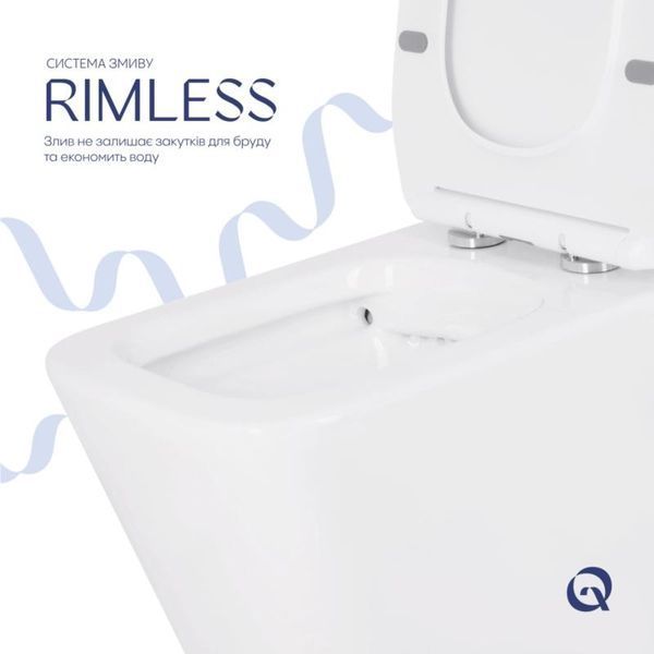 Унітаз підлоговий Qtap Crow Eco безобідковий з сідінням Soft-close QTCRO27W48750 SD00054874 фото