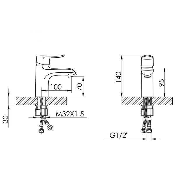 Смеситель для раковины Lidz Wieza 001 (k35) LDWIE001CRM45409 Chrome SD00051533 фото