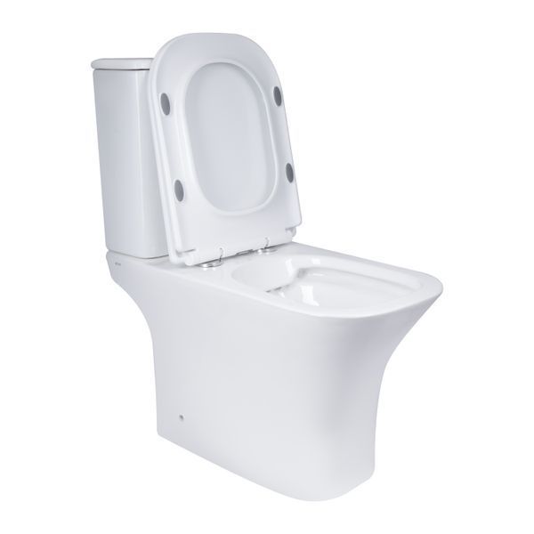 Унітаз-компакт Qtap Presto Quadro безободковий з сидінням Soft-close QT24221215AW SD00052480 фото