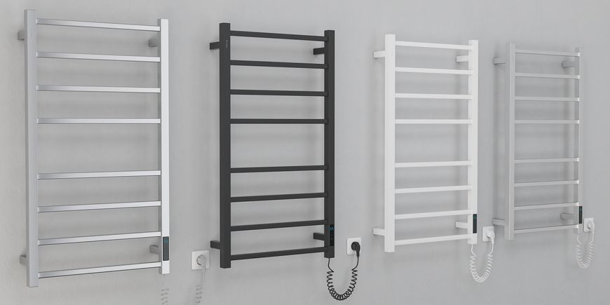 CUADRO електрична рушникосушарка L, 120W, 500* 900мм, сталь 304, 8 перемичок (4-4) квадрат, таймер, термостат 70&deg;С, blanco 80421 фото