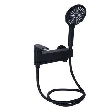 Смеситель для ванны Qtap Jay с поворотным изливом (c душевым гарнитуром) QTJAY260BLM45548 Black Matt SD00051672 фото