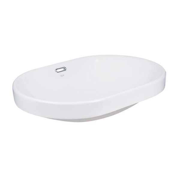Комплект Qtap Leo: Раковина врізна овальна 590x400x170 мм White + Донний клапан PU02O SD00053416 фото