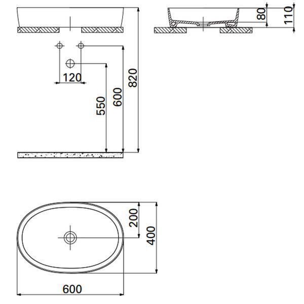 Раковина Creavit Loop LP160-00CM00E-0000 60 см Cappucino Matt 603014 фото