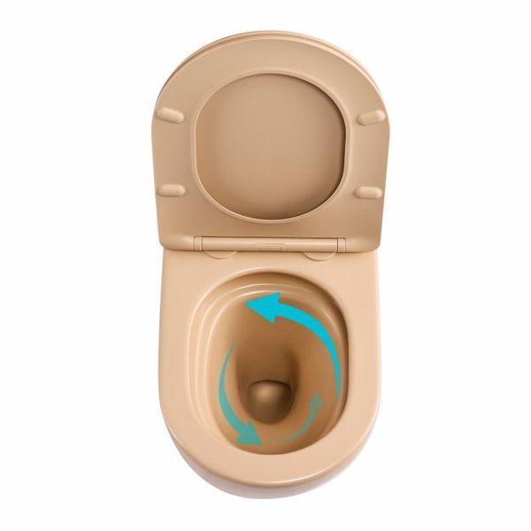 Унитаз подвесной Robin Ultra Quiet 490&times;365&times;325&nbsp;мм, Beige, с сиденьем Slim Duroplast / Soft-close / Quick Release QT13332381АSSB Qtap SD00054280 фото