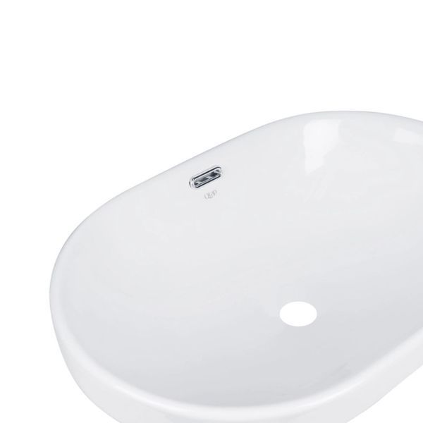 Комплект Qtap Leo: Раковина врізна овальна 590x400x170 мм White + Донний клапан PU02O SD00053416 фото