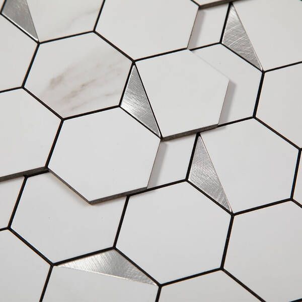 Мозаїка Mozaico De Lux Cl-Mos CCLAYRK23022 Super White Metal 30х29,8 см 547391 фото