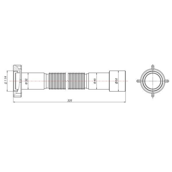 Гибкая труба Lidz LG03 с накидной гайкой 11/4" длина 600 мм SD00051141 фото