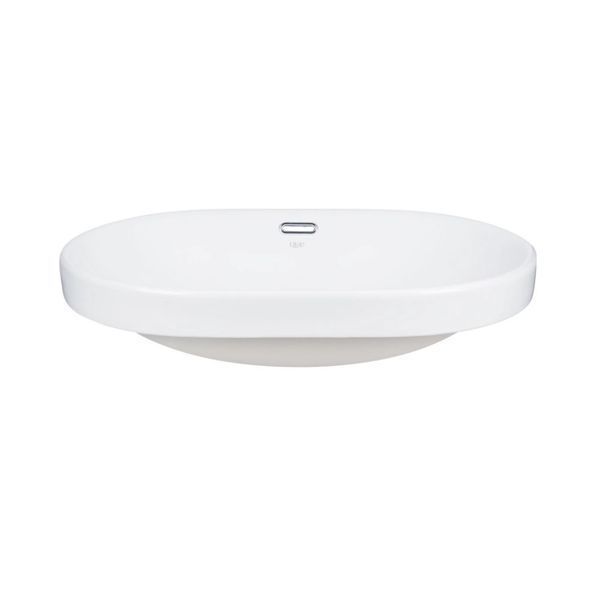 Комплект Qtap Leo: Раковина врізна овальна 590x400x170 мм White + Донний клапан PU02O SD00053416 фото
