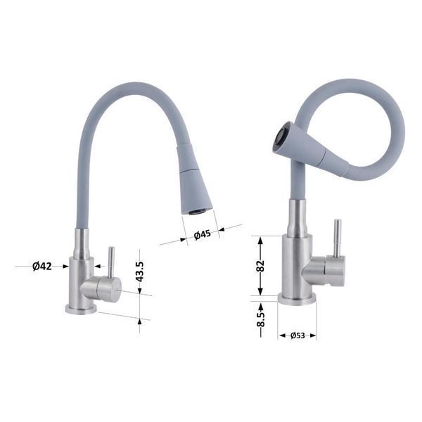Смеситель для кухни Lidz Aria 015F31 с гибким изливом (k35) LDARI015F31GNK31871 GNK SD00037972 фото