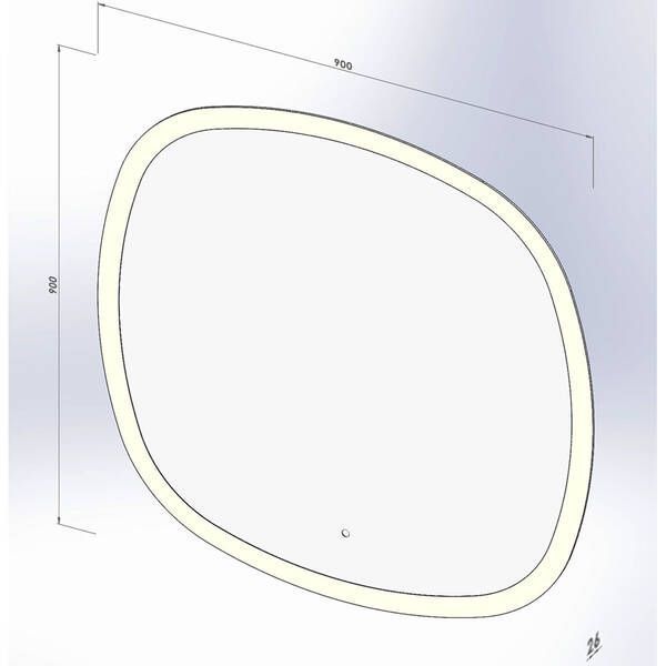 Дзеркало Devit Ovale 4409090 900х900 мм з тачсенсором, LED підсвічуванням та підігрівом 572894 фото