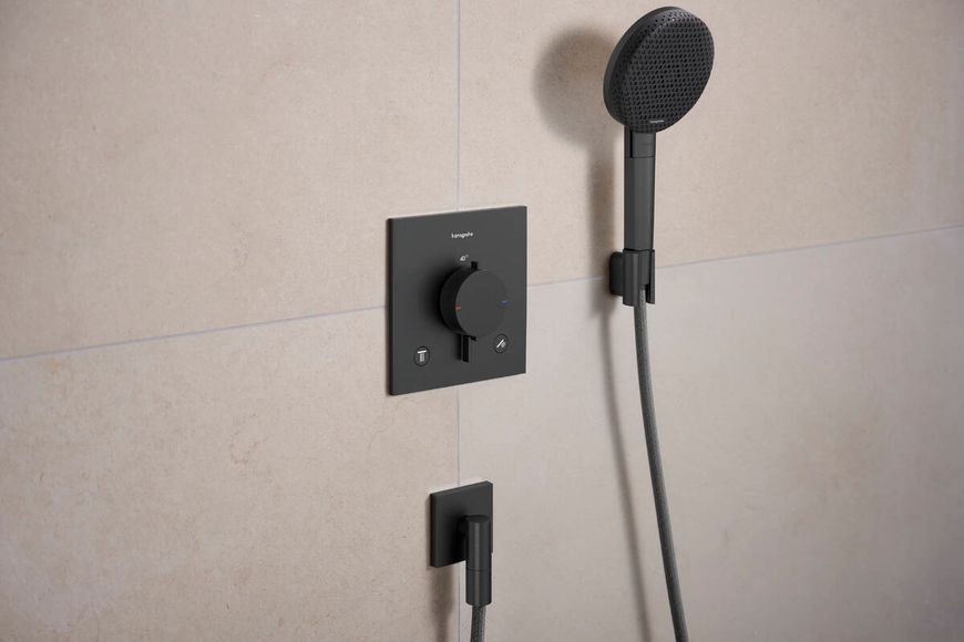 ECOSTAT COMFORT E термостат для 2х потребителей, ПМ, шлифованный черный хром 100547 фото