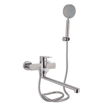 Смеситель для ванны Lidz Luna 005 (c душевым гарнитуром) (k35) LDLUN005NKS46093 Nickel SD00052217 фото