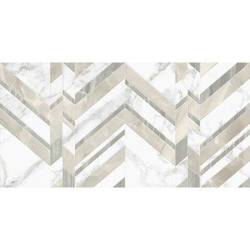 Плитка Golden Tile Marmo Bianco Chevron Білий G70151 30x60 см 479053 фото